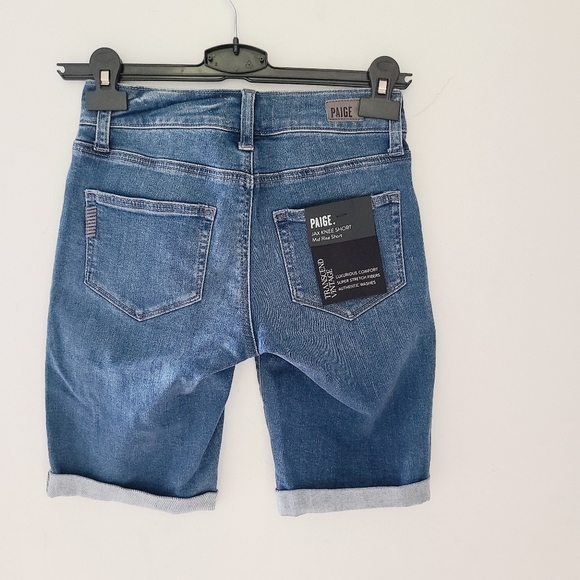 NWT PAIGE Jax knee short mid-rise short jeans, transcend vintage - Picture 2 of 7